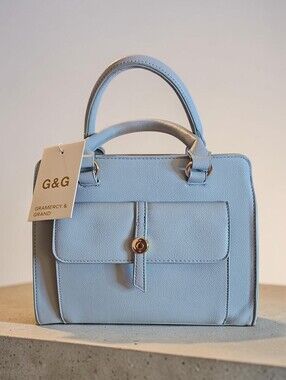 Gramercy & Grand Nwt  Pastel Blue Top-Handle Satchel